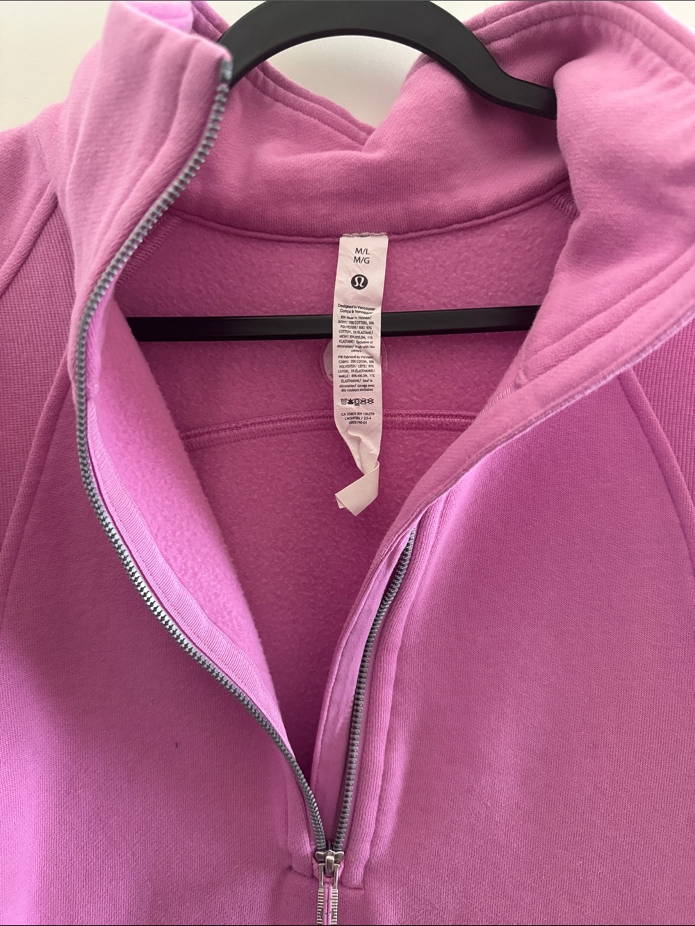 Women's Pink Half-Zip scuba Pullover - Picture 2 of 4